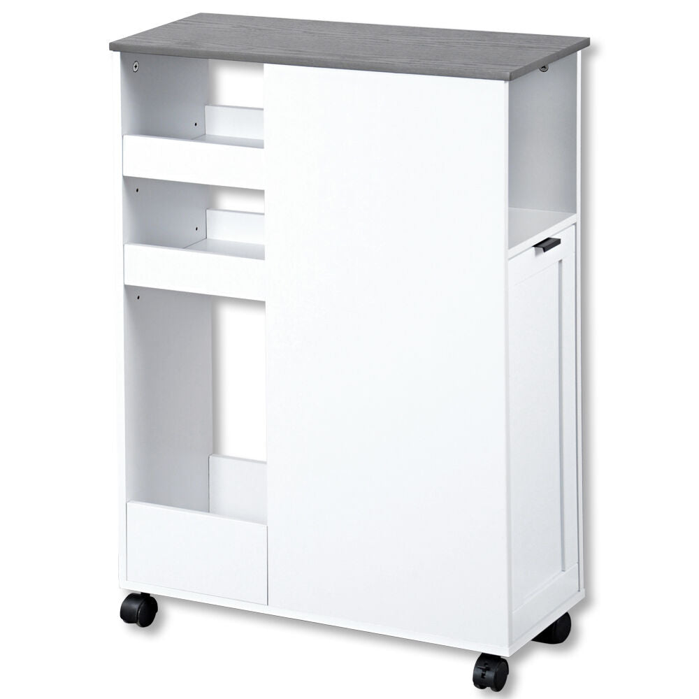 KESPER Nischenregal 24850-13 Spanplatte weiß mit Lenkrollen / Servierwagen