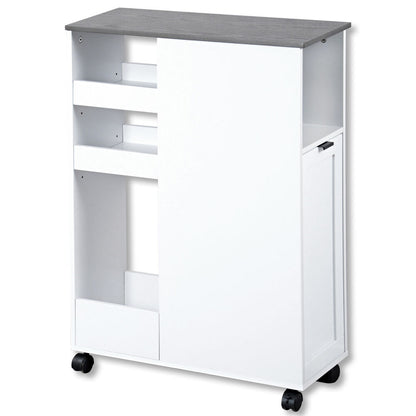 KESPER Nischenregal 24850-13 Spanplatte weiß mit Lenkrollen / Servierwagen