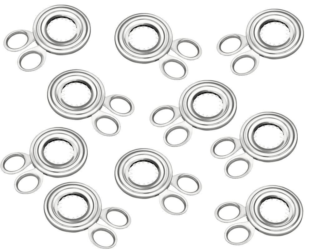 10er SET METALTEX Eierköpfer aus INOX mit praktischen Sicherheits-Scherengriffen / Eieröffner / Frühstückszubehör / Köpfer