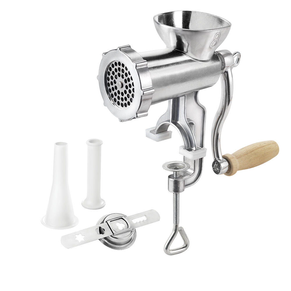 METALTEX 251724000 Fleischwolf JACK-8 aus Aluminium mit Holzkurbel, Größe 8 / Hackbereiter