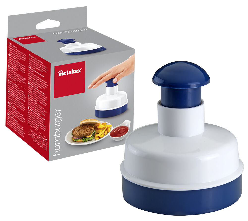 METALTEX Hamburger Former aus Kunststoff PP mit Inox-Feder / Hackfleischform