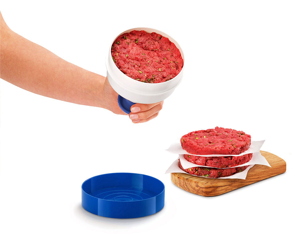 METALTEX Hamburger Former aus Kunststoff PP mit Inox-Feder / Hackfleischform
