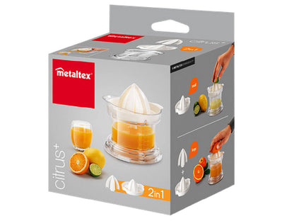 Metaltex 252005000 Zitruspresse CITRUS+ mit austauschbaren Presskegeln / Saftpresse