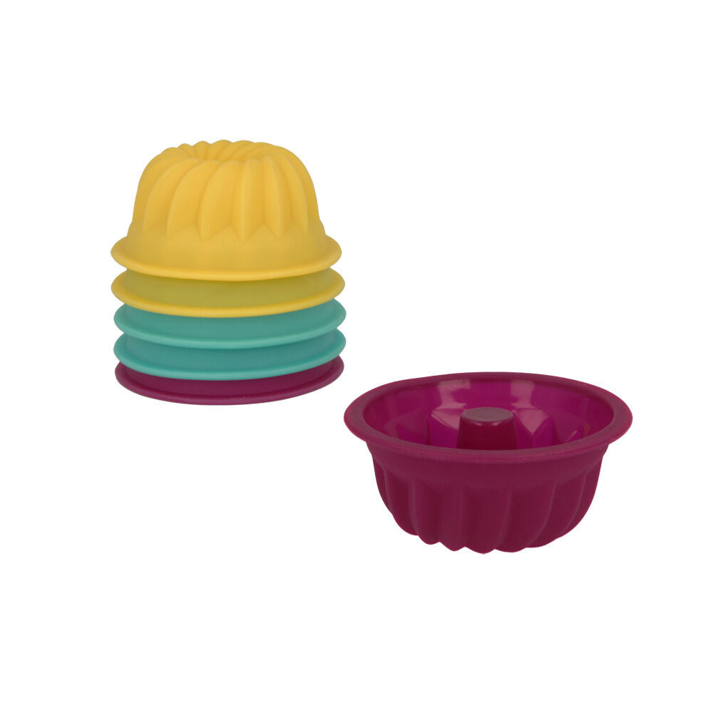 METALTEX 252392 Silikon Mini Gugelhupfform 6er-Set, Ø 8 cm