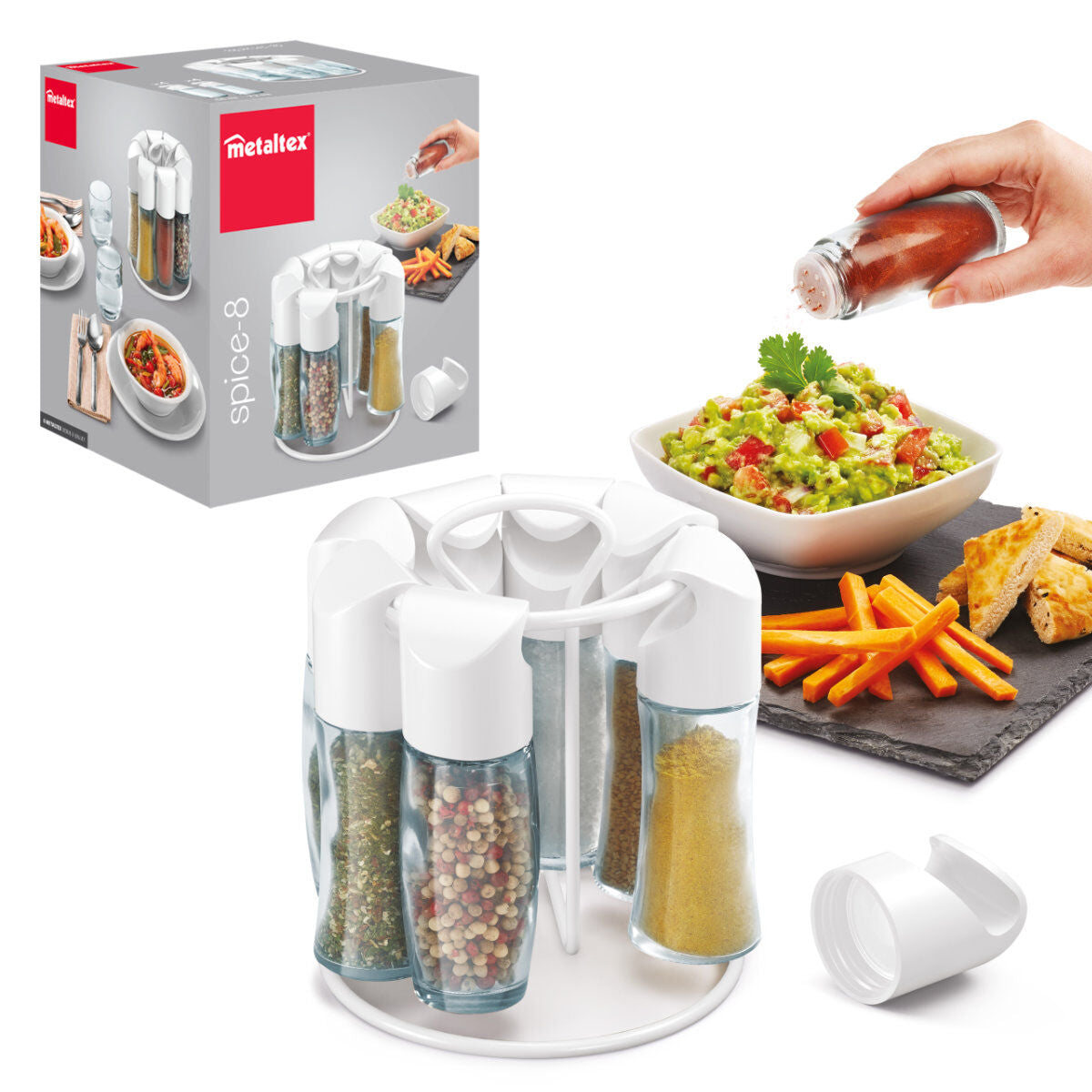 METALTEX 252876001 Spice-8 Gewürzständer weiß / Gewürzkarussell