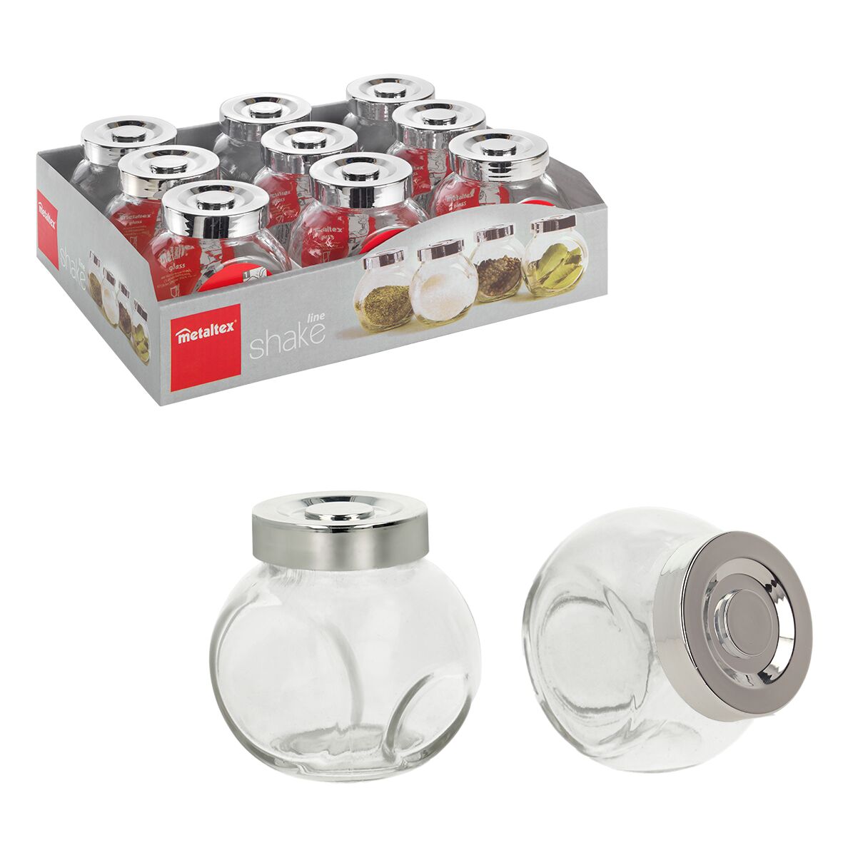 10er SET METALTEX 252891000 Vorratsglas mit Deckel 200 ml / Gewürzglas