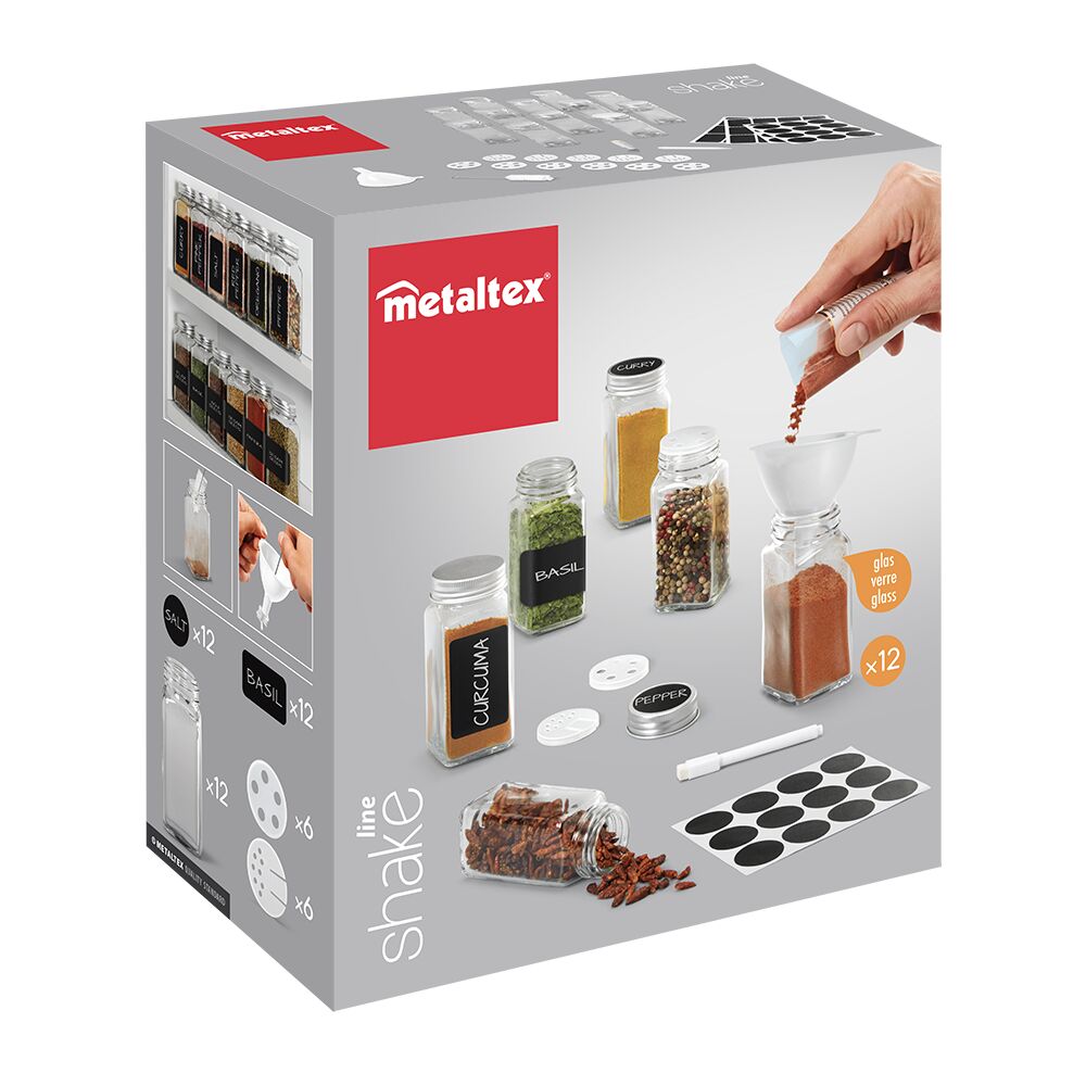 METALTEX 252896000 Gewürzstreuer Set 12 Gläser