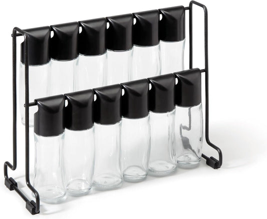 METALTEX 252897000 Gewürzgläser Set - 12 Gläser mit Deckel, Ständer und Zubehör