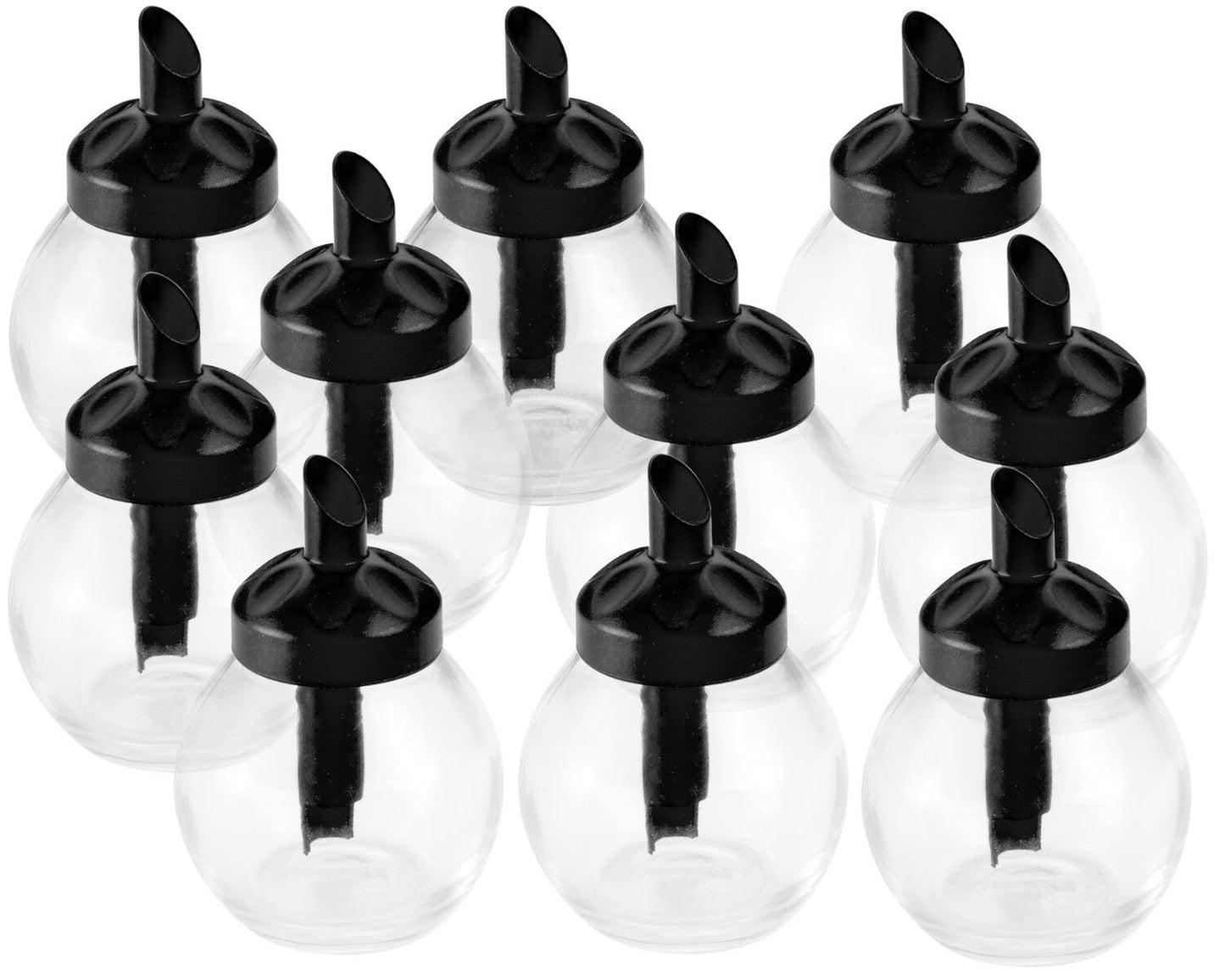 10er SET METALTEX Sweet Zuckerdosierer rund, 160 ml, mit schwarzem Deckel / Zuckerstreuer