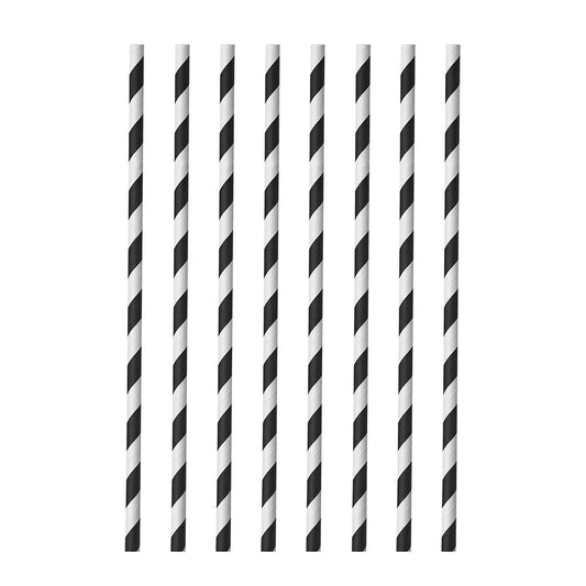 Metaltex 253131000 Trinkhalme aus Papier 40 Stück schwarz/weiss