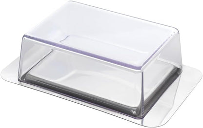 METALTEX 253305000 Butterdose für 250 g Butter, 16 x 10 x 4,6 cm, Inox, Deckel transparent