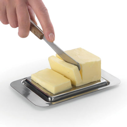 METALTEX 253305000 Butterdose für 250 g Butter, 16 x 10 x 4,6 cm, Inox, Deckel transparent