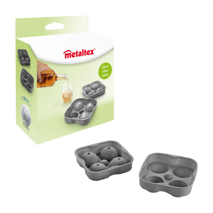 METALTEX 253536000 Eiswürfelformer Silikon für 4 Eiskugeln mit Ø 4,5 cm