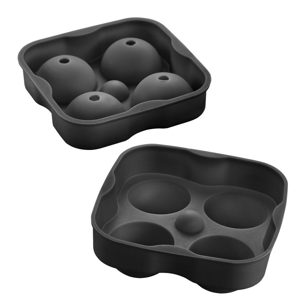 METALTEX 253536001 Flexible Eiswürfelform aus Silikon für 4 Kugeln mit Ø 4,5 cm