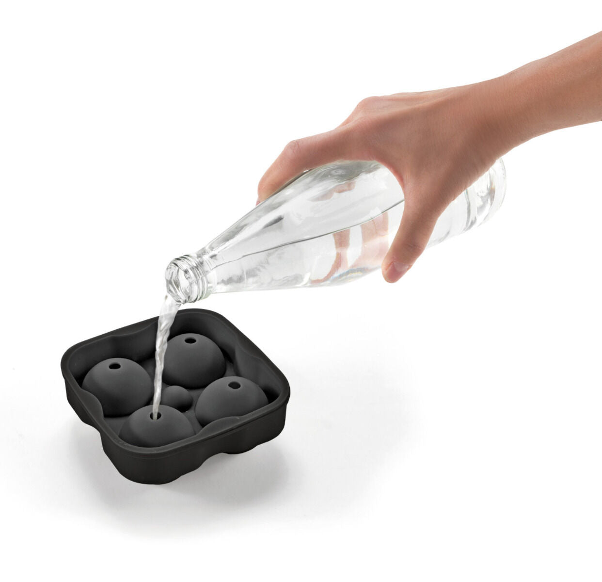 METALTEX 253536001 Flexible Eiswürfelform aus Silikon für 4 Kugeln mit Ø 4,5 cm