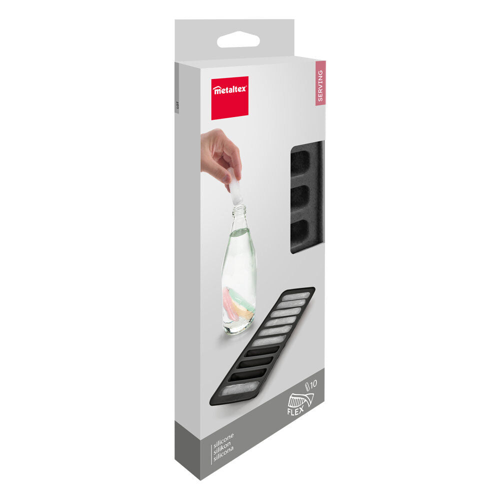 METALTEX 253538001 Flexible Eiswürfelform aus Silikon für 10 Eis-Sticks mit den Maßen 7 cm x Ø 1,5 cm