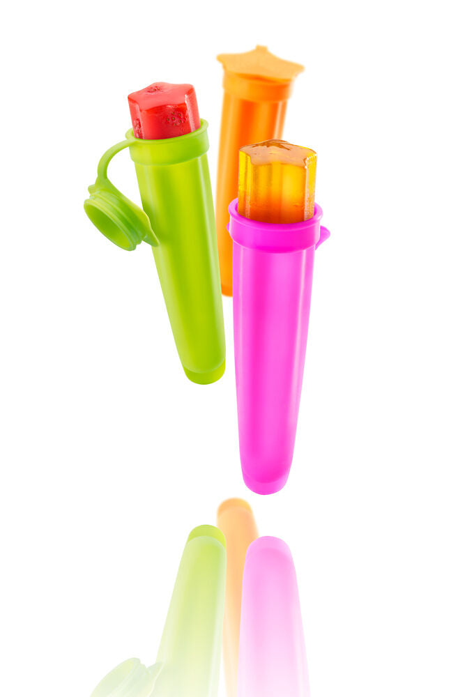 METALTEX Pop Eis Formen 3er Set aus Silikon, farbig sortiert / Eisformen / Wassereisformen
