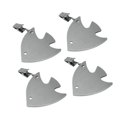 Metaltex 254511010 Tischtuchbommeln Stern oder Fisch 4er-Set, motivisch sortiert, silber