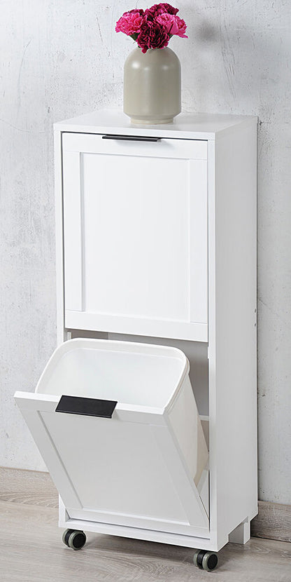 KESPER 2553013 Universalschrank mit Mülltrennsystem, weiß lackiert