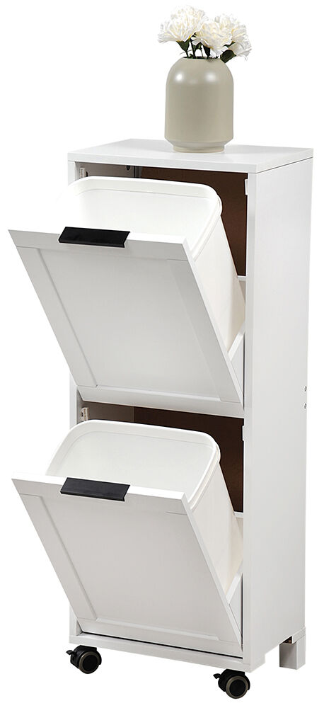 KESPER 2553013 Universalschrank mit Mülltrennsystem, weiß lackiert