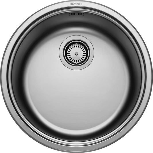 BLANCO 513306 RONDOSOL Rundbeckenspüle, Edelstahl Bürstfinish / ab Schrankbreite 45 cm