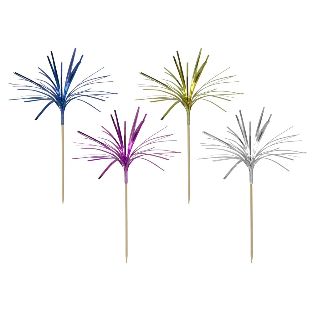 METALTEX 257816080 Deko-Picker "Feuerwerk", 24 Stück / Partypicker