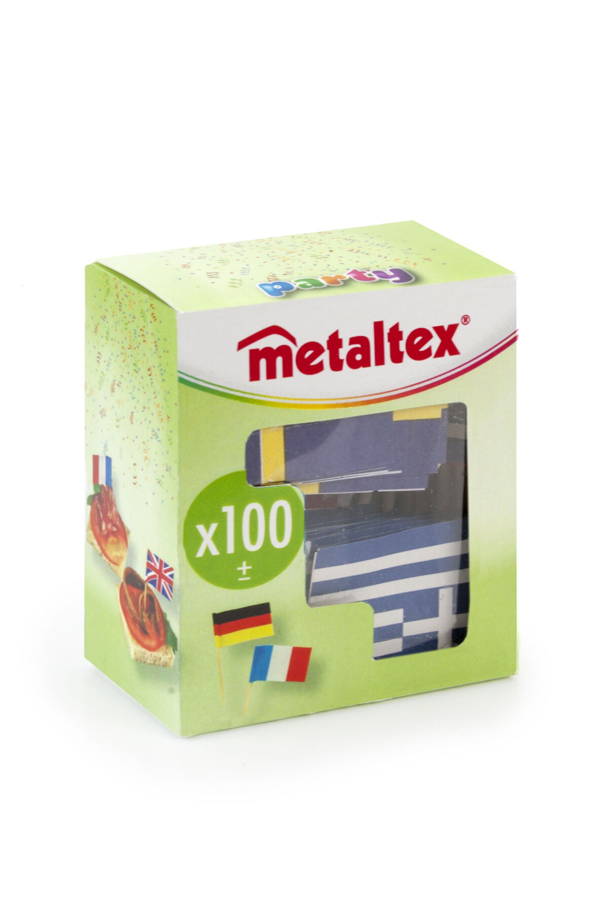 10er SET METALTEX 257835080 Flaggen-Picker, 100 Stück / Partypicker