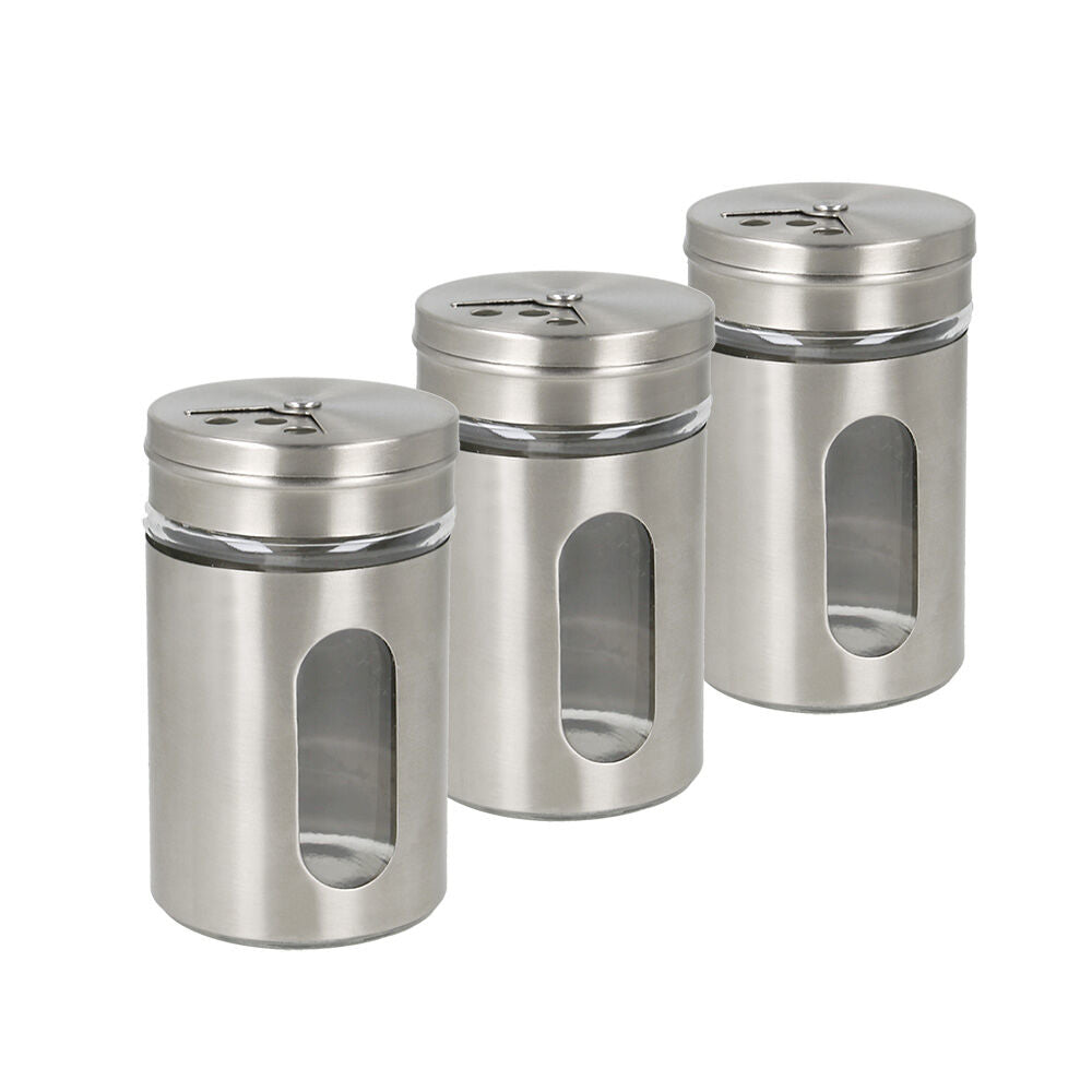 METALTEX 259851000 3er Set Gewürzstreuer Glas/Inox 100 ml