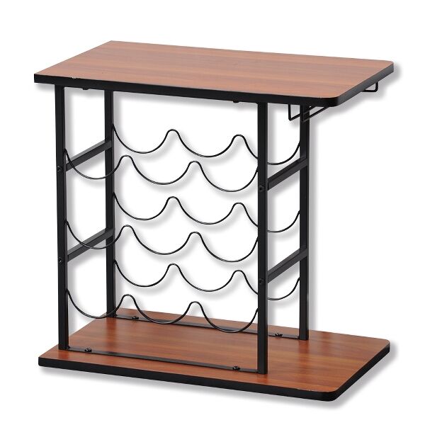 KESPER 27830 Weinregal 9 Flaschen braun/schwarz Holz/Metall