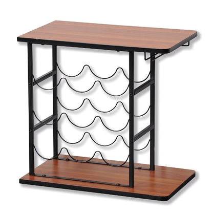 KESPER 27830 Weinregal 9 Flaschen braun/schwarz Holz/Metall