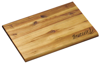 KESPER Brotzeitbrett aus Akazienholz mit Einbrand - Motiv Brotzeit / Vesperbrett / Brotzeitbrett