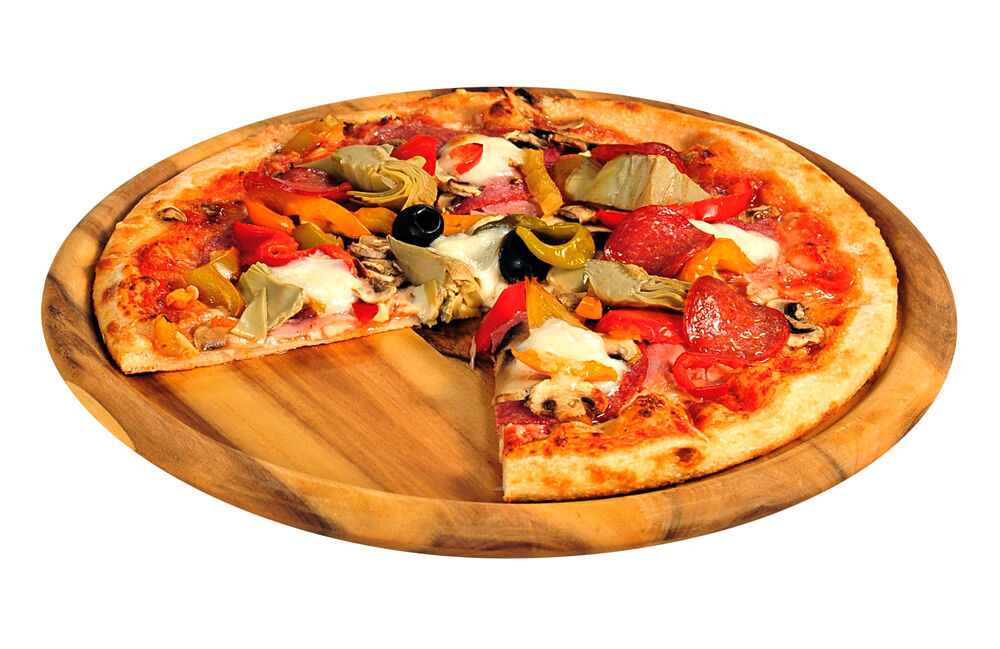 KESPER 28462 Pizzateller 32 cm aus FSC-zertifiziertem Akazienholz / Holzteller / Pizzaunterlage / Pizza-Holzteller / Holzgeschirr