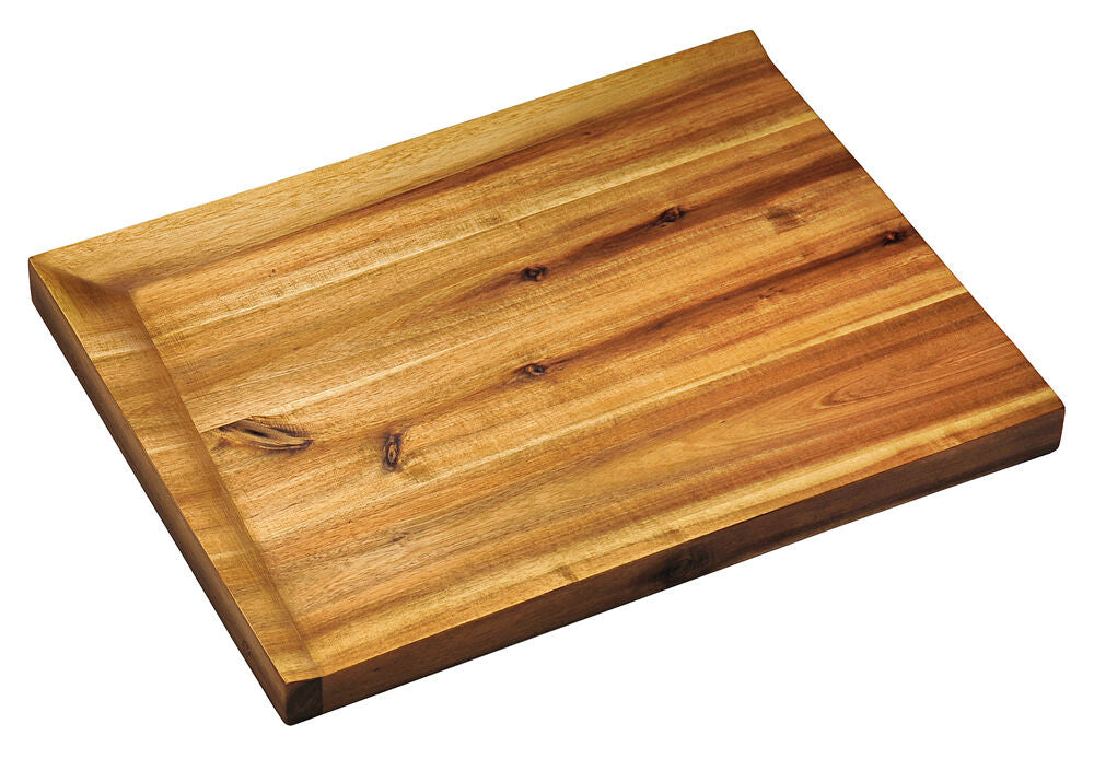 KESPER 28701 Schneid- und Servierbrett 48 x 36,5 cm aus zertifiziertem Akazienholz / Schneidbrett / Schneidebrett Holz