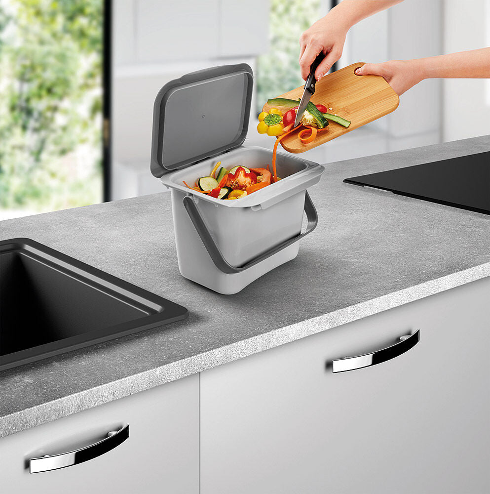 METALTEX 297528000 Bin-Tex Abfallsammler grau mit Deckel / Bio-Box
