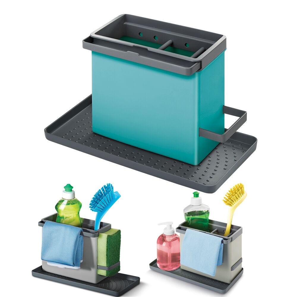 METALTEX 297530007 TidyTex Spülbecken-Organizer türkis 24 x 13 x 14 cm aus Kunststoff