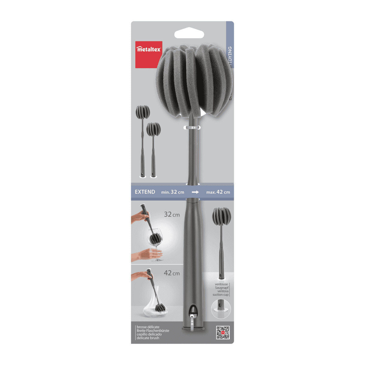 Metaltex 297603000 Brush-Up Breite Flaschenbürste 32/42 cm