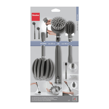 Metaltex 297626000 Brush-Up Reinigungsbürsten 3er-Set