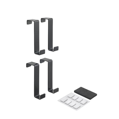 Metaltex 299752001 Türhaken 4er Set schwarz, für Türstärken 1,6 cm und 2,2 cm geeignet