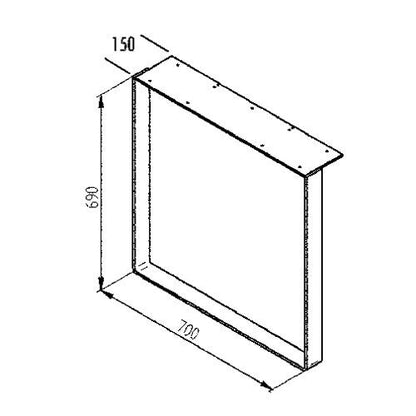 TABLON KUFE für Ansatztisch aus stabilem Edelstahl / Tischuntergestell / Tischunterbau / Tischfuß / Tischbein – Bild 2