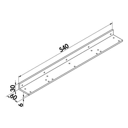 Befestigungswinkel für Anbautisch für die Wandbefestigung / Befestigungsschiene / TABLON / Befestigung