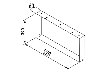 TABLON KUFE für ein Sideboard aus stabilem Edelstahl / 390 mm Höhe / Tischuntergestell / Tischunterbau / Tischfuß