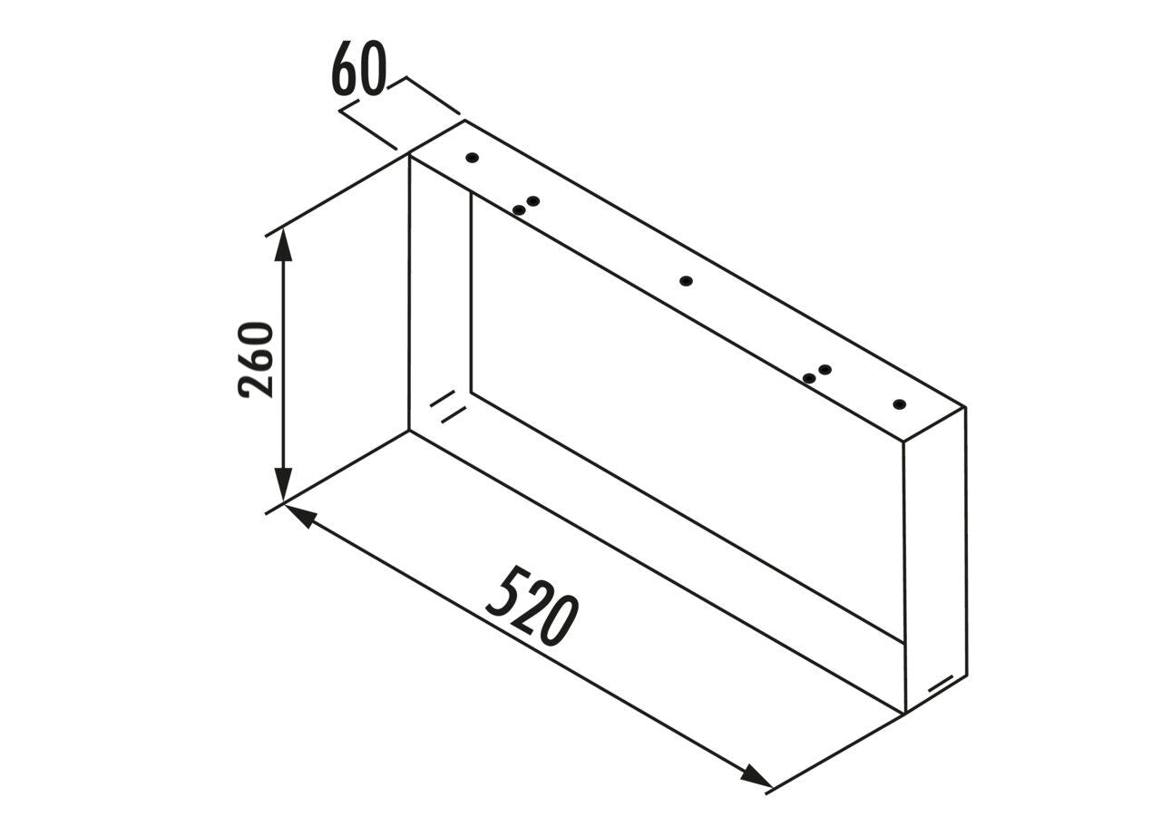 TABLON KUFE für ein Sideboard aus stabilem Edelstahl 260 mm Höhe / Tischuntergestell / Tischunterbau / Tischfuß