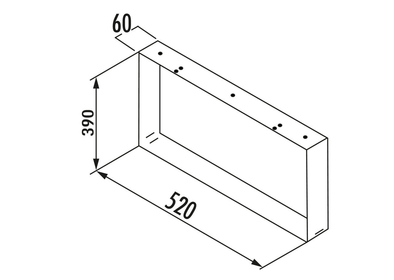 TABLON KUFE für ein Sideboard aus stabilem, verchromten Stahl / 390 mm Höhe / Tischuntergestell / Tischunterbau / Tischfuß