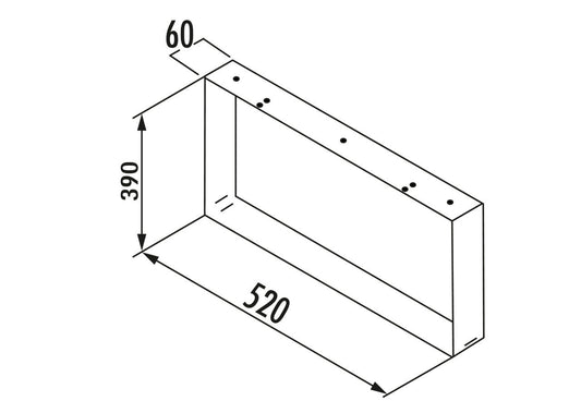 TABLON KUFE für ein Sideboard aus stabilem, verchromten Stahl / 390 mm Höhe / Tischuntergestell / Tischunterbau / Tischfuß