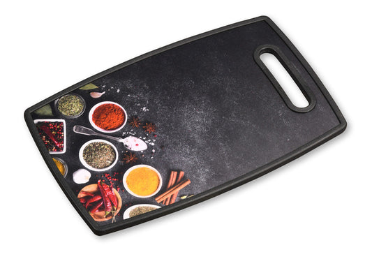 KESPER 30816 Schneide- & Servierbrett, Kunststoff, Motiv SPICES / Schneidbrett