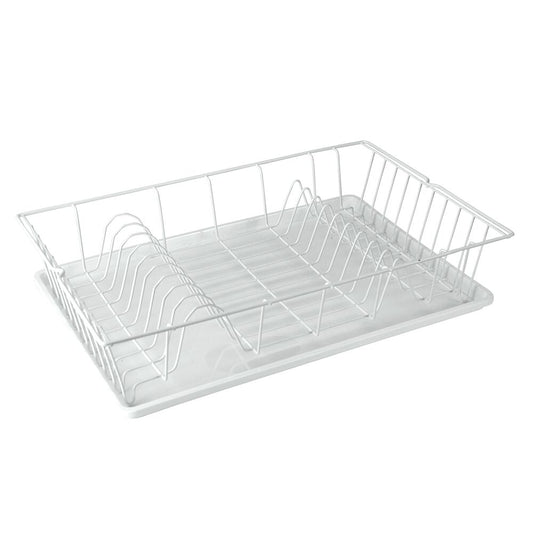 METALTEX 320245014 Germatex Spülkorb mit Schale 48 x 30 cm, plastifiziert, weiß / Geschirrkorb / Abtropfgestell