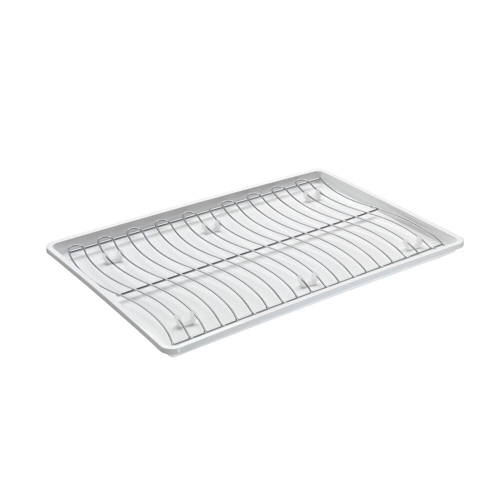 METALTEX WaveTex 46 x 31 cm - Spülkorb mit Abtropfschale aus Kunststoff, Chromotherm / Abtropfgestell