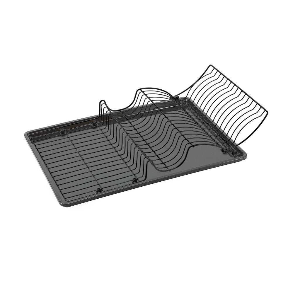 METALTEX Wingtex Spülkorb mit Schale Lava 50 x 31 cm, TouchTherm, matt schwarz / Geschirrkorb / Abtropfgestell