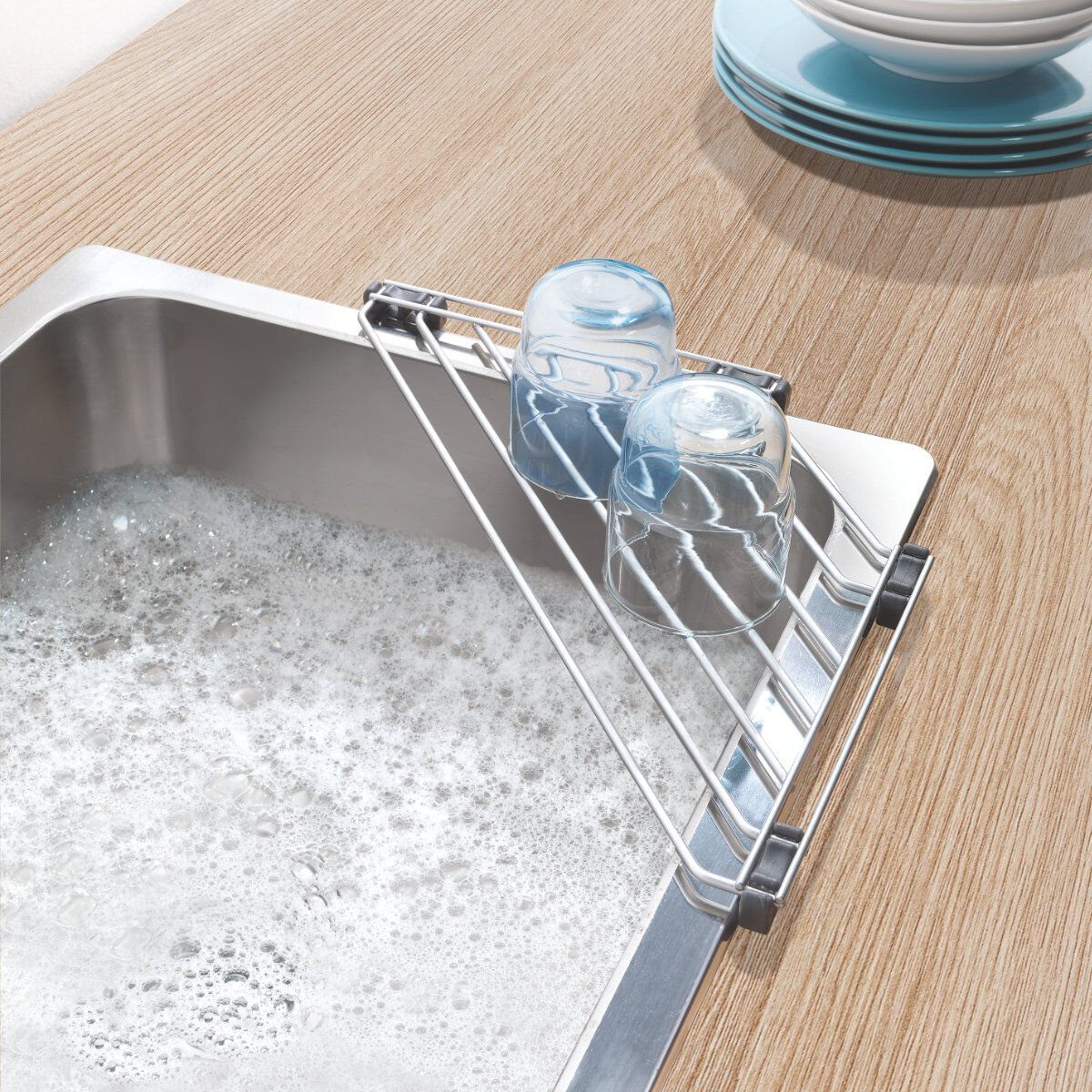 METALTEX 322055000 Corner-Tex Eck-Abtropfgitter für Spülen, PolyTherm