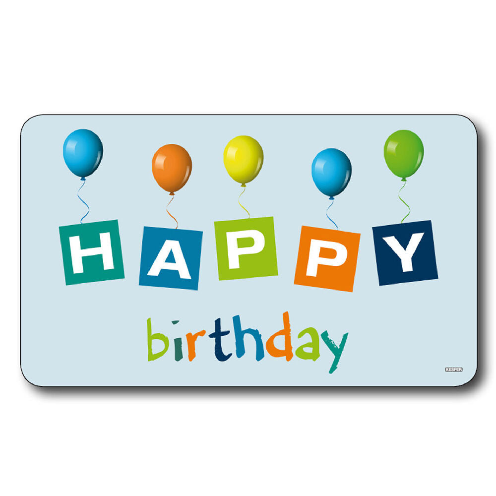 Frühstücksbrettchen HAPPY BIRTHDAY blau Kesper Melamin